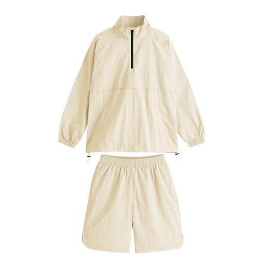 ハーフジップ ナイロンセットアップ