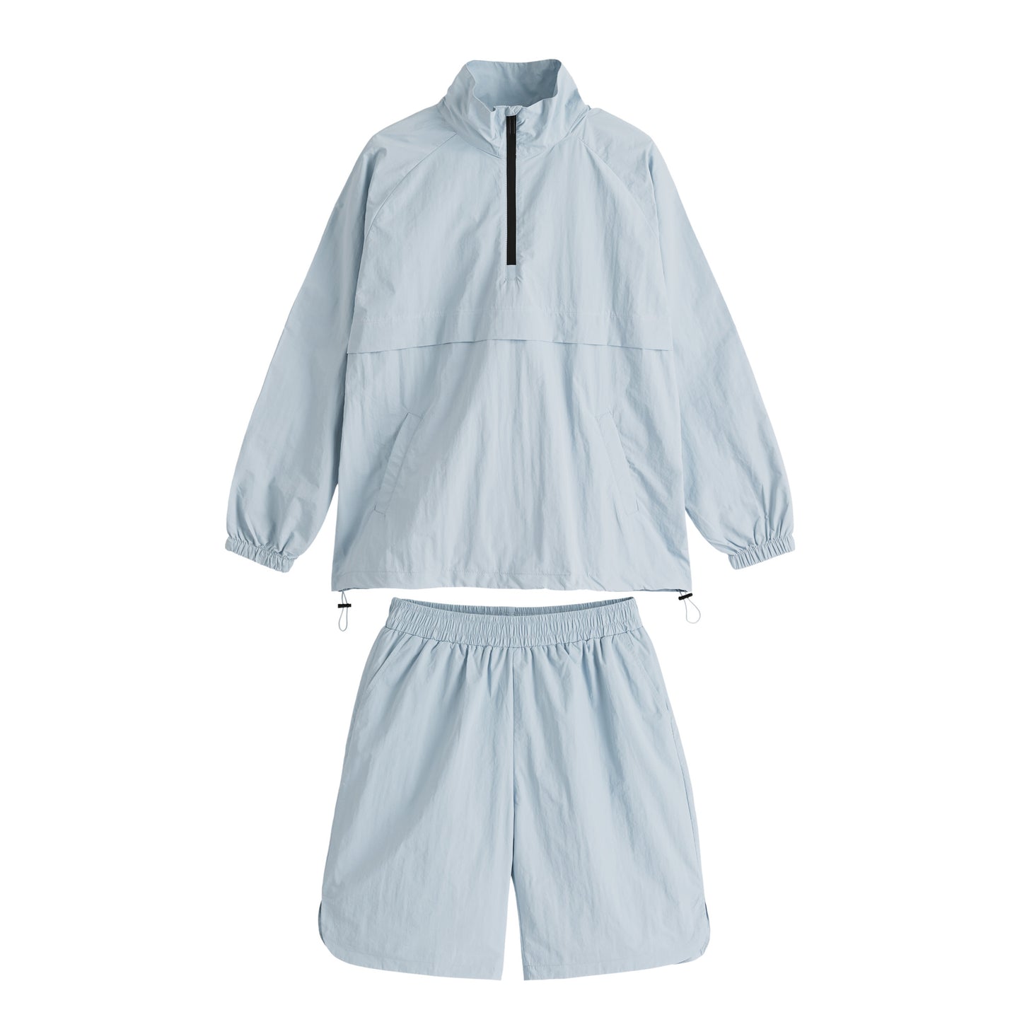 ハーフジップ ナイロンセットアップ