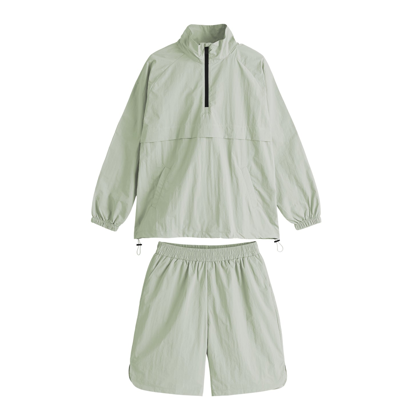 ハーフジップ ナイロンセットアップ